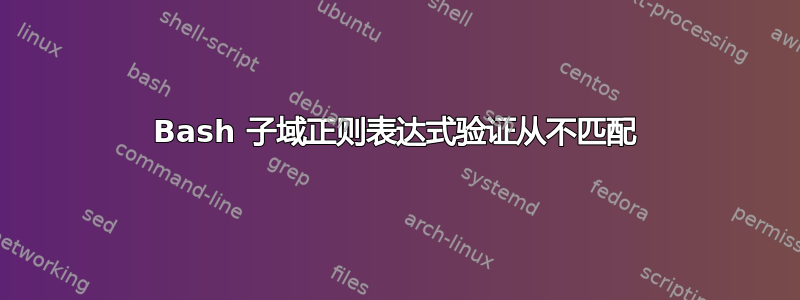 Bash 子域正则表达式验证从不匹配