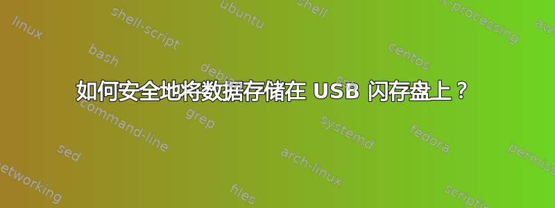 如何安全地将数据存储在 USB 闪存盘上？