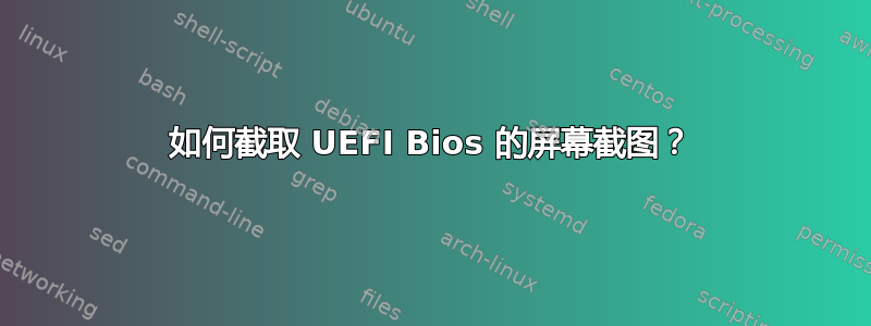 如何截取 UEFI Bios 的屏幕截图？