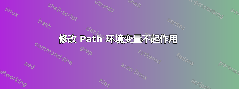 修改 Path 环境变量不起作用