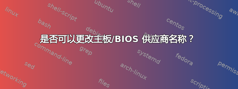 是否可以更改主板/BIOS 供应商名称？