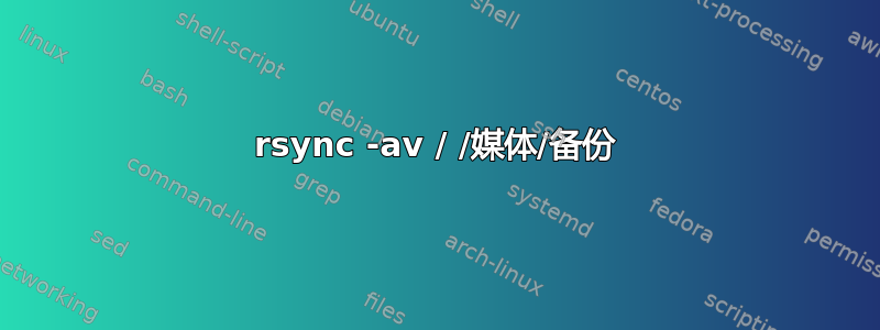 rsync -av / /媒体/备份