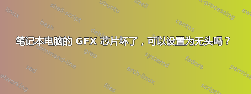 笔记本电脑的 GFX 芯片坏了，可以设置为无头吗？