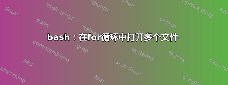 bash：在for循环中打开多个文件