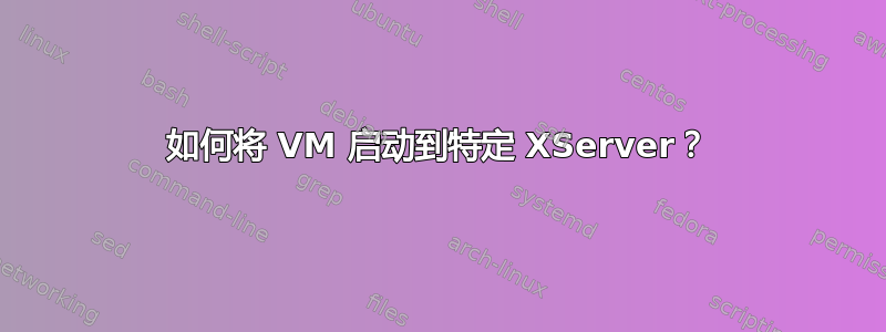 如何将 VM 启动到特定 XServer？