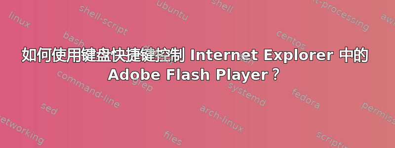 如何使用键盘快捷键控制 Internet Explorer 中的 Adob​​e Flash Player？