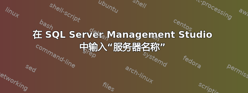 在 SQL Server Management Studio 中输入“服务器名称”