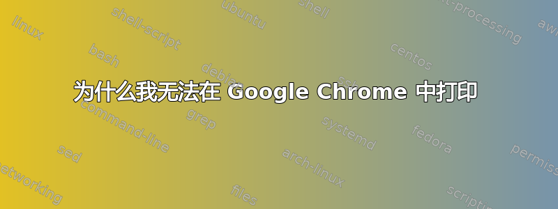 为什么我无法在 Google Chrome 中打印