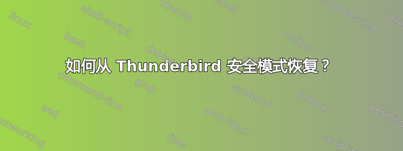 如何从 Thunderbird 安全模式恢复？