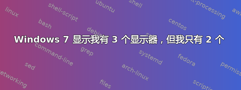Windows 7 显示我有 3 个显示器，但我只有 2 个