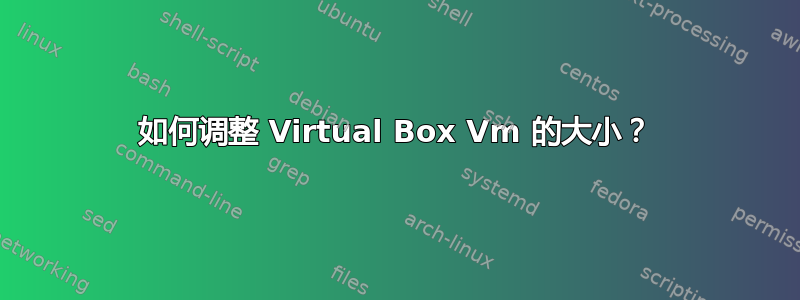 如何调整 Virtual Box Vm 的大小？