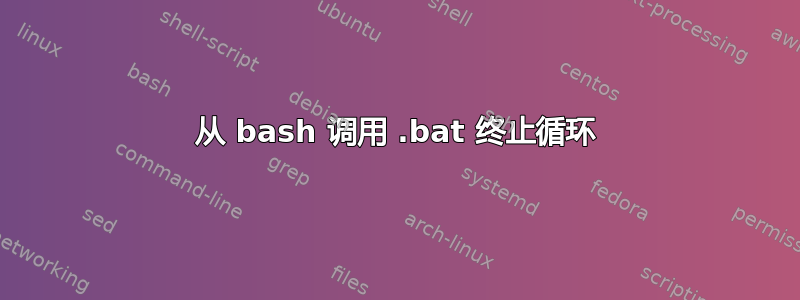 从 bash 调用 .bat 终止循环