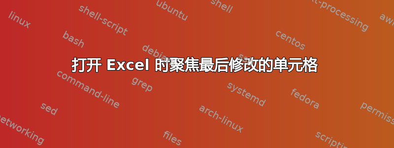 打开 Excel 时聚焦最后修改的单元格