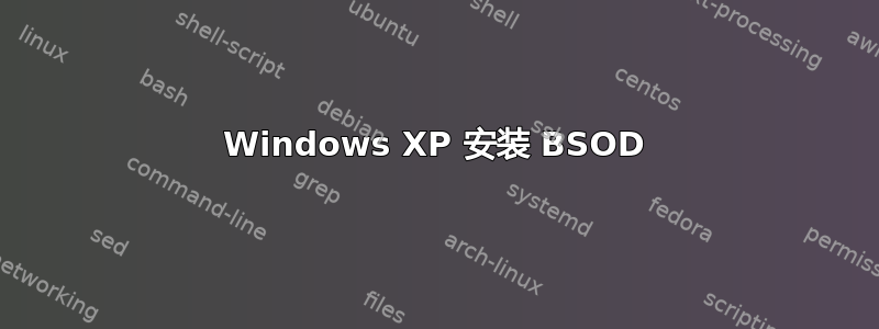 Windows XP 安装 BSOD