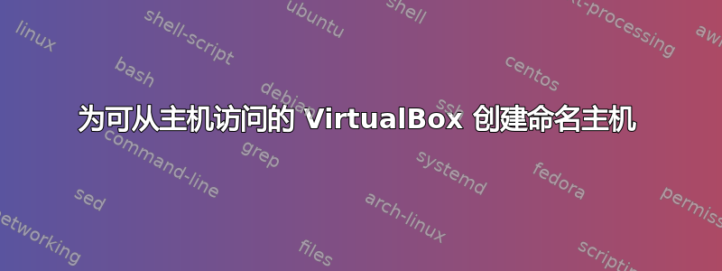 为可从主机访问的 VirtualBox 创建命名主机