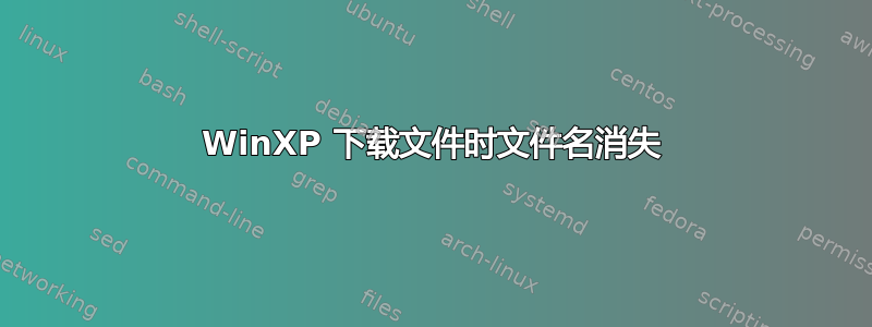 WinXP 下载文件时文件名消失