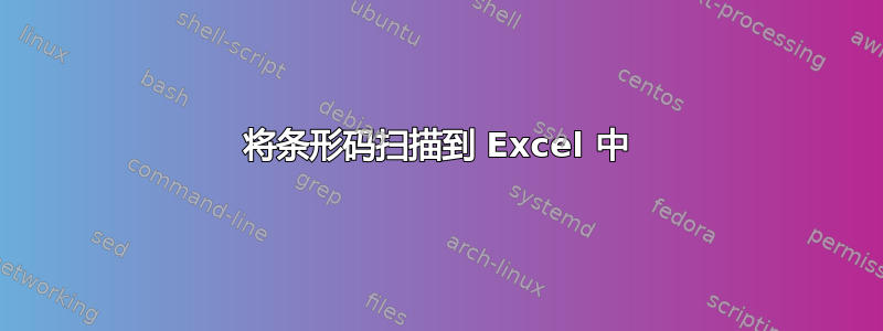 将条形码扫描到 Excel 中