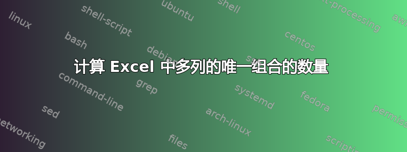 计算 Excel 中多列的唯一组合的数量