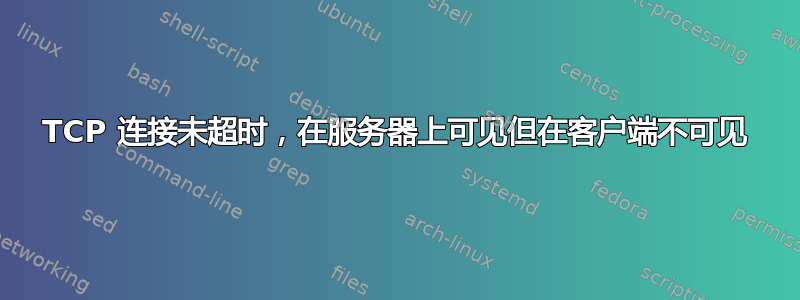 TCP 连接未超时，在服务器上可见但在客户端不可见