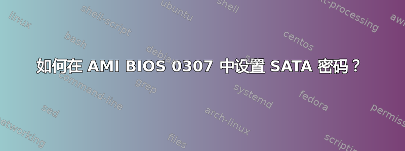 如何在 AMI BIOS 0307 中设置 SATA 密码？