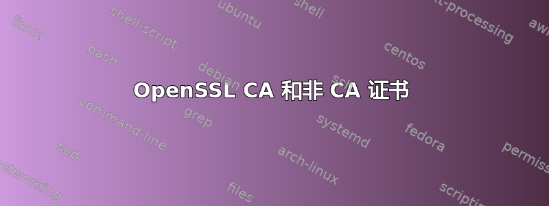 OpenSSL CA 和非 CA 证书