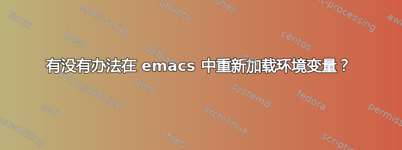 有没有办法在 emacs 中重新加载环境变量？