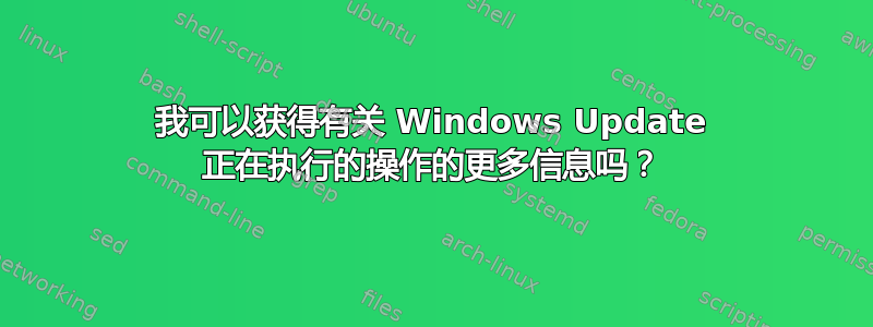 我可以获得有关 Windows Update 正在执行的操作的更多信息吗？