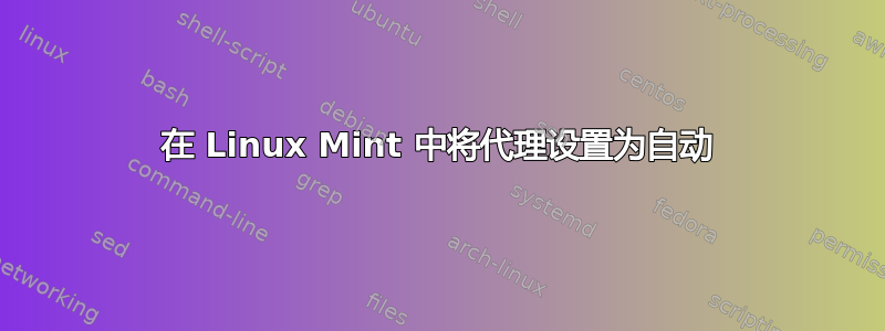 在 Linux Mint 中将代理设置为自动