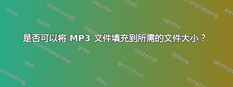 是否可以将 MP3 文件填充到所需的文件大小？