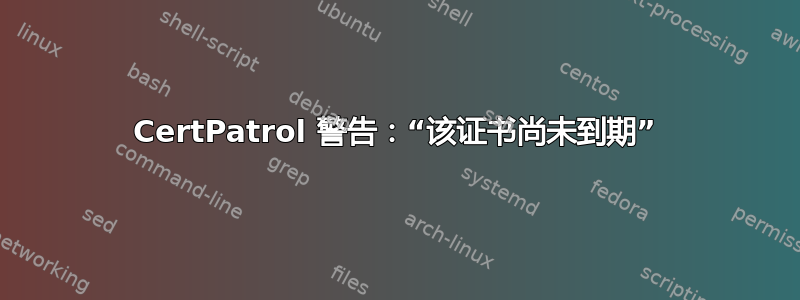 CertPatrol 警告：“该证书尚未到期”