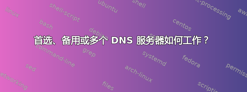 首选、备用或多个 DNS 服务器如何工作？