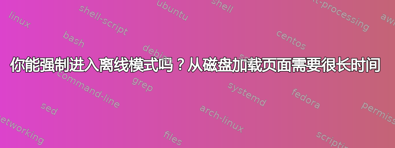 你能强制进入离线模式吗？从磁盘加载页面需要很长时间