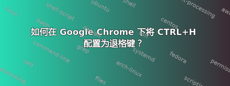 如何在 Google Chrome 下将 CTRL+H 配置为退格键？