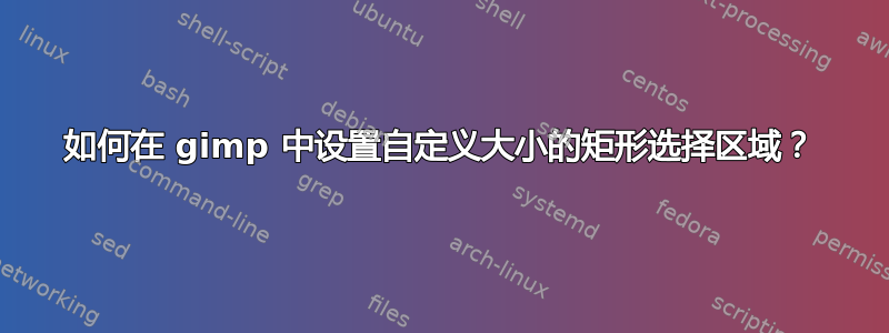 如何在 gimp 中设置自定义大小的矩形选择区域？