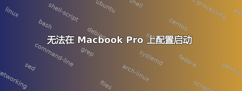 无法在 Macbook Pro 上配置启动