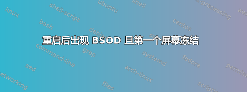 重启后出现 BSOD 且第一个屏幕冻结 