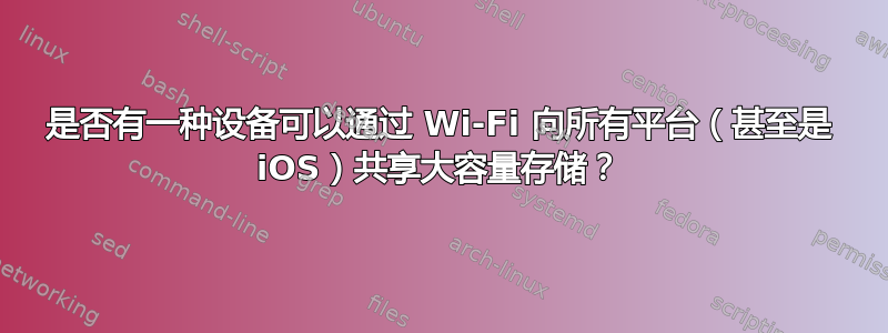 是否有一种设备可以通过 Wi-Fi 向所有平台（甚至是 iOS）共享大容量存储？