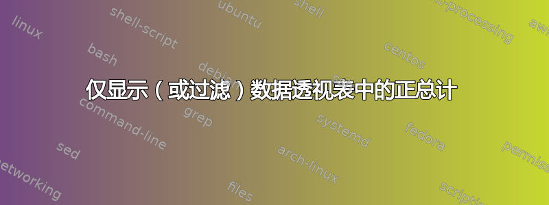 仅显示（或过滤）数据透视表中的正总计