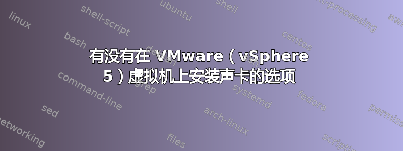 有没有在 VMware（vSphere 5）虚拟机上安装声卡的选项