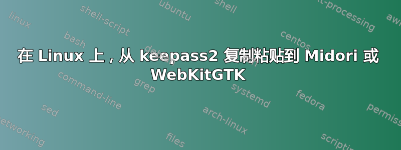 在 Linux 上，从 keepass2 复制粘贴到 Midori 或 WebKitGTK