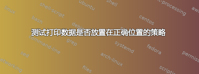 测试打印数据是否放置在正确位置的策略