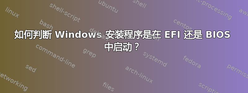 如何判断 Windows 安装程序是在 EFI 还是 BIOS 中启动？