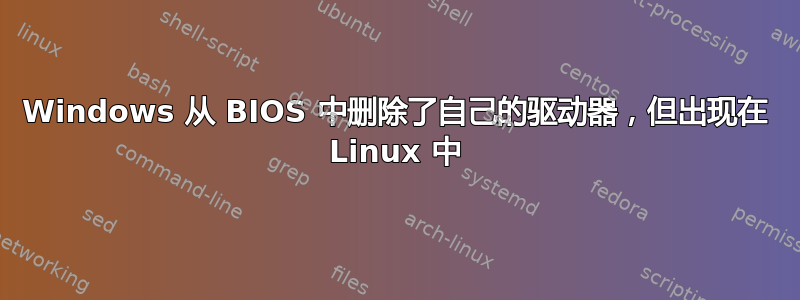 Windows 从 BIOS 中删除了自己的驱动器，但出现在 Linux 中