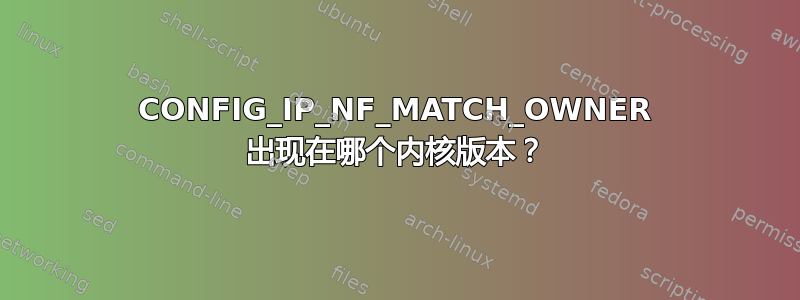 CONFIG_IP_NF_MATCH_OWNER 出现在哪个内核版本？