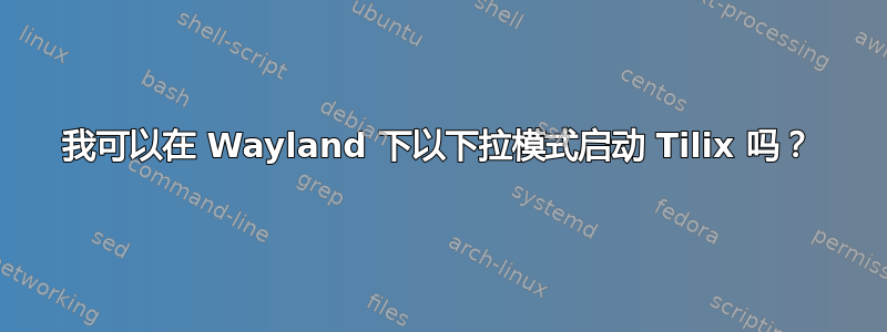 我可以在 Wayland 下以下拉模式启动 Tilix 吗？