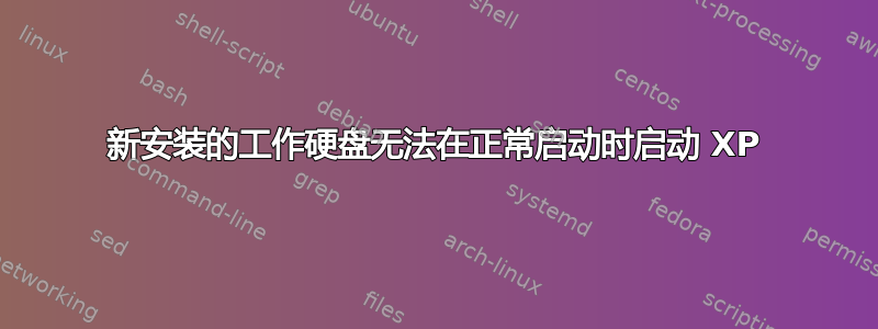 新安装的工作硬盘无法在正常启动时启动 XP