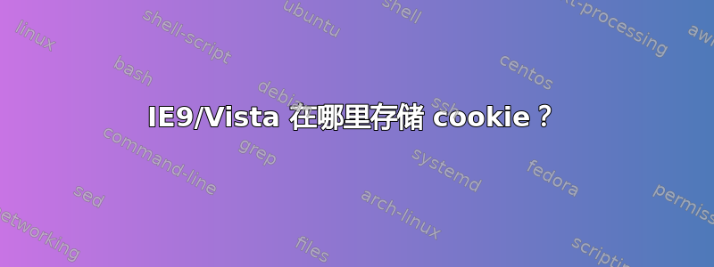 IE9/Vista 在哪里存储 cookie？