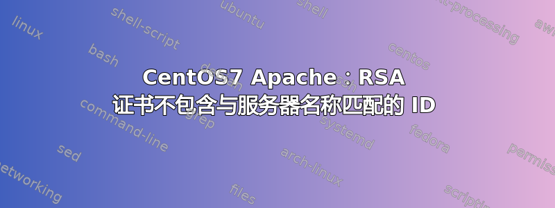 CentOS7 Apache：RSA 证书不包含与服务器名称匹配的 ID