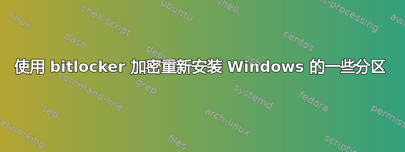 使用 bitlocker 加密重新安装 Windows 的一些分区