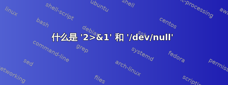 什么是 '2>&1' 和 '/dev/null'